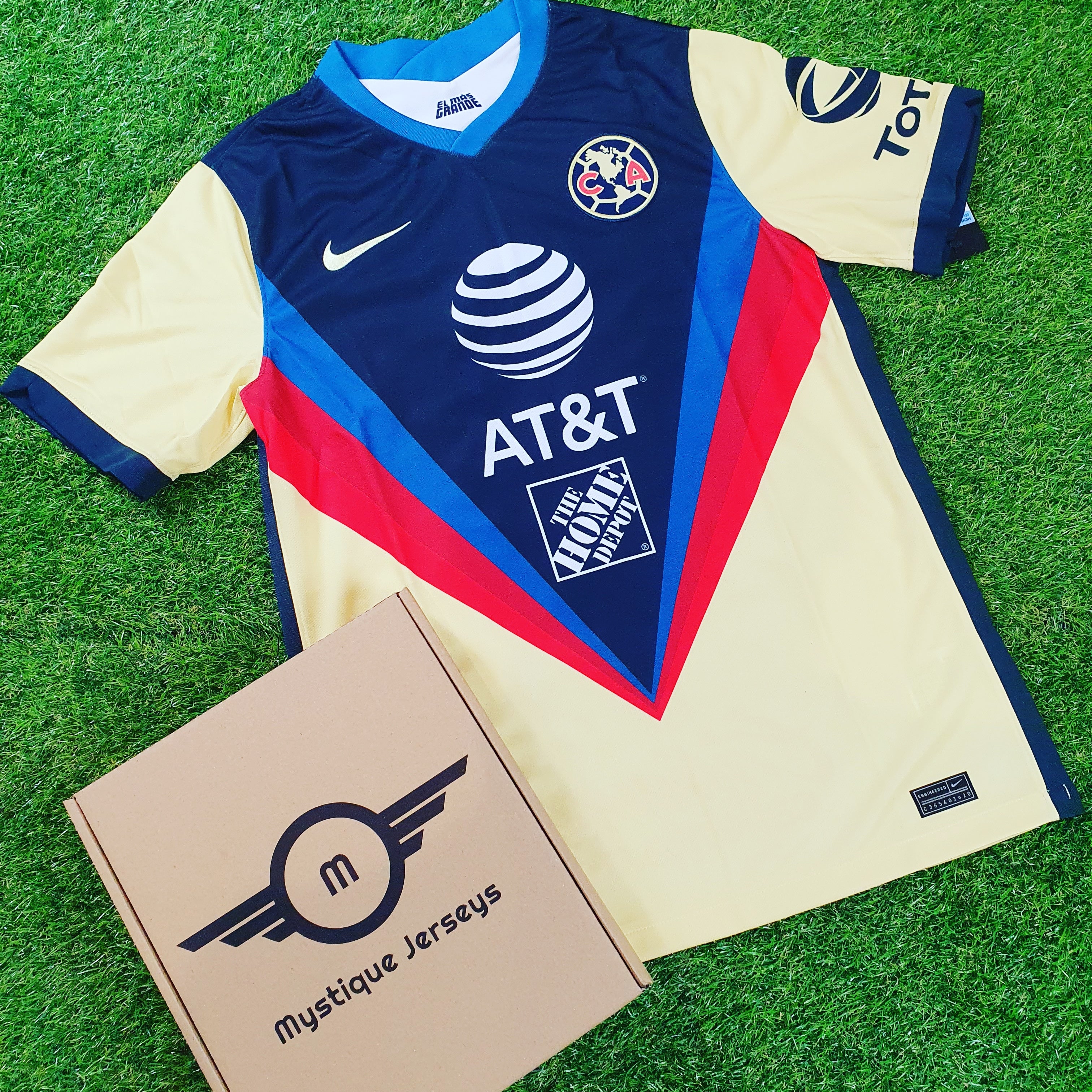 Elevate your football collection with our Mystery Football Shirt! Genuine shirts, randomly selected from clubs worldwide. This image shows Club America Shirt. 